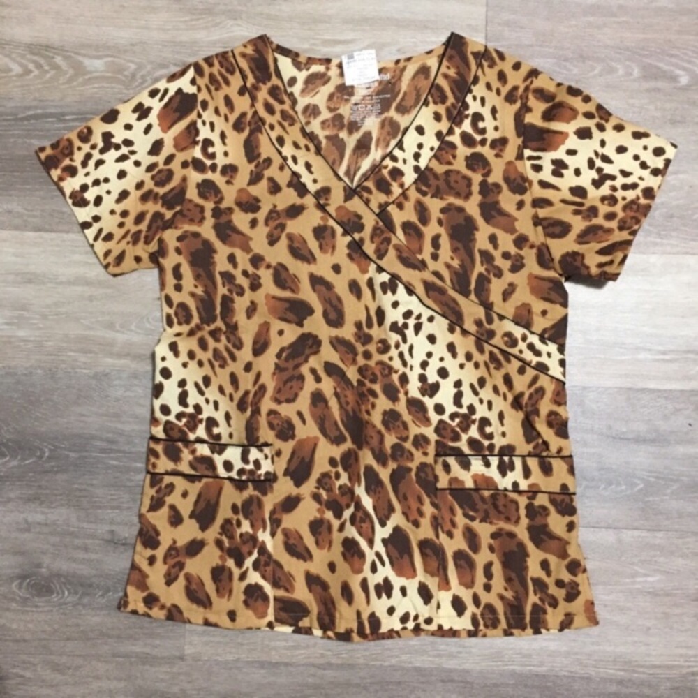 NEW Leopard/Animal Print Scrubs Top